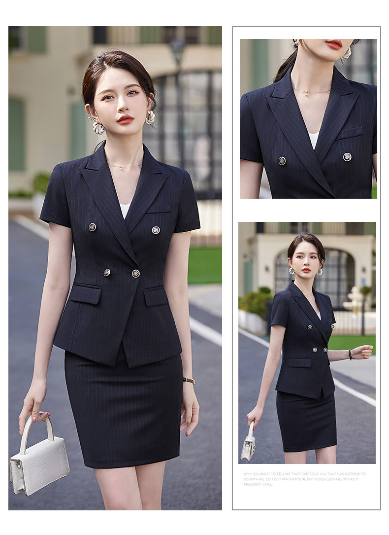 Crisp and stylish striped light luxury business fashion professional suit jacket 114-3018