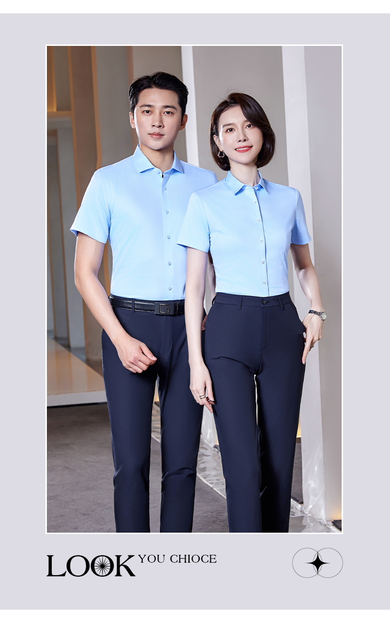 Bamboo fiber casual short-sleeved shirt for men and women DY9-899 short-sleeved