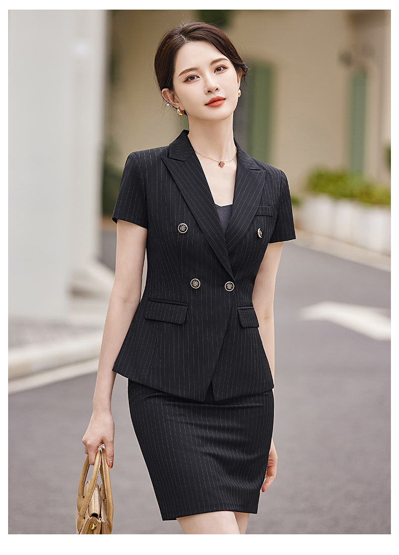 Crisp and stylish striped light luxury business fashion professional suit jacket 114-3018