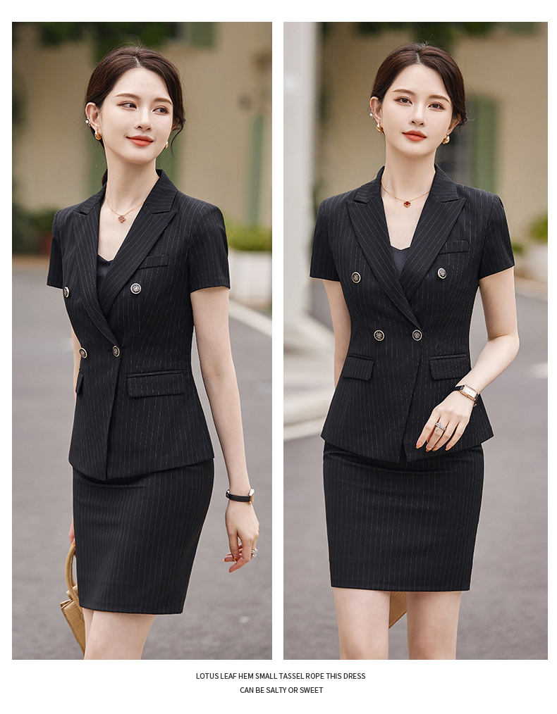 Crisp and stylish striped light luxury business fashion professional suit jacket 114-3018