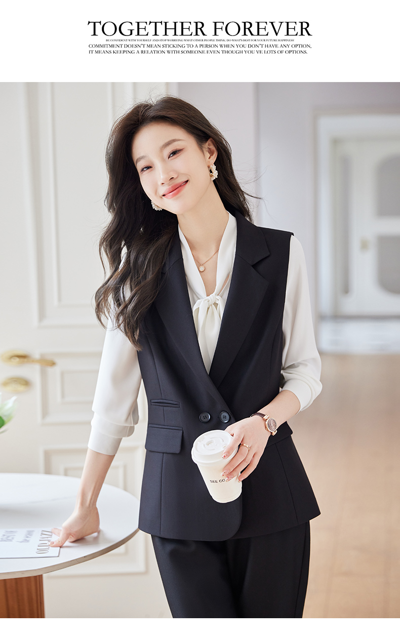 Simple and comfortable fabric vest 113-8016