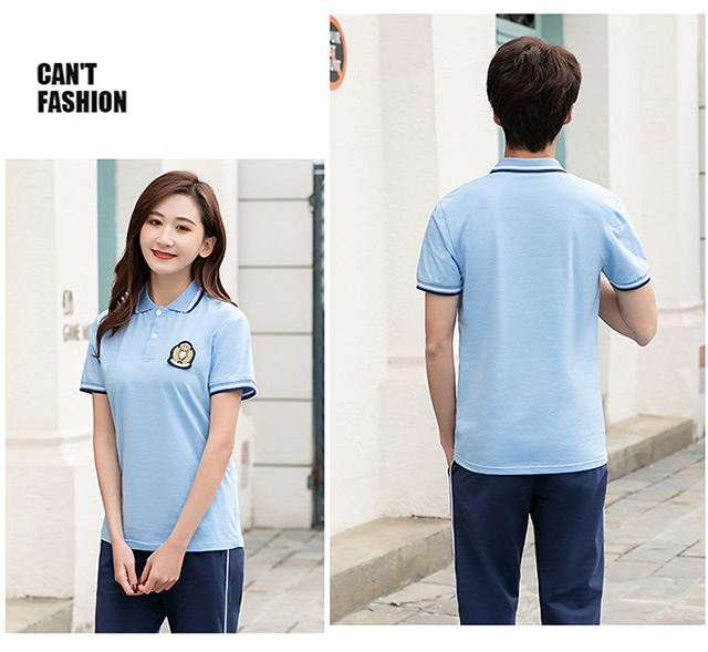 Summer badge sports school uniform class uniform short-sleeved suit KI2-2102 suit