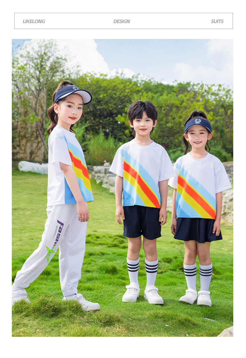 Campus sportswear school uniform suit short set 455-8290