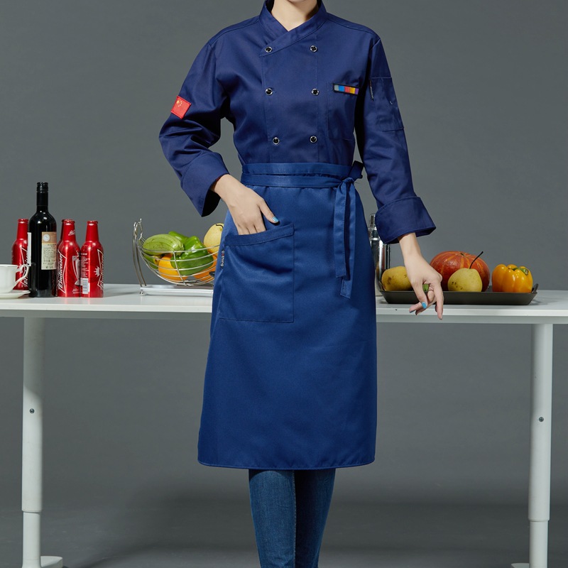 Double-breasted cross-collar restaurant short-sleeved chef uniform B05-2021 short-sleeved