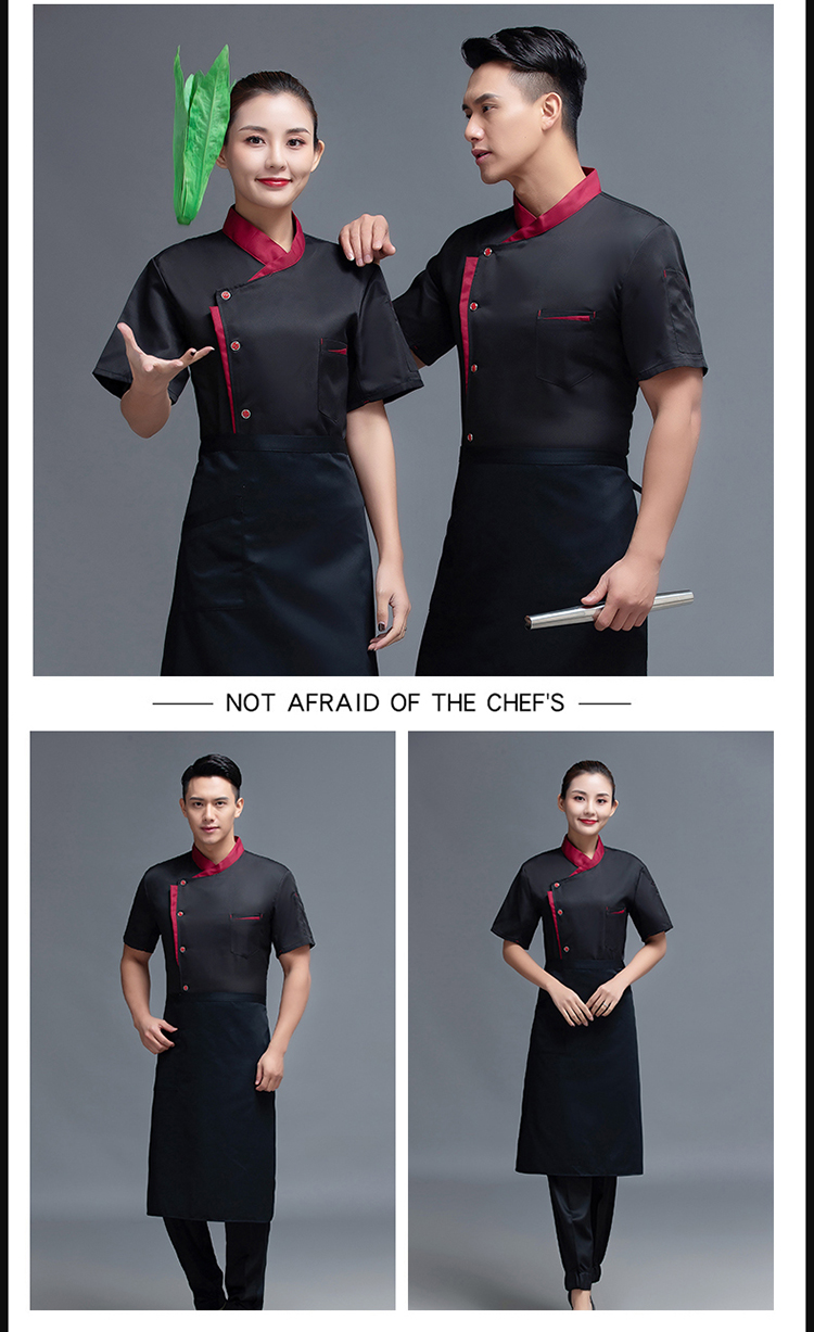 Triangle pocket restaurant chef uniform short-sleeved top H12-L022