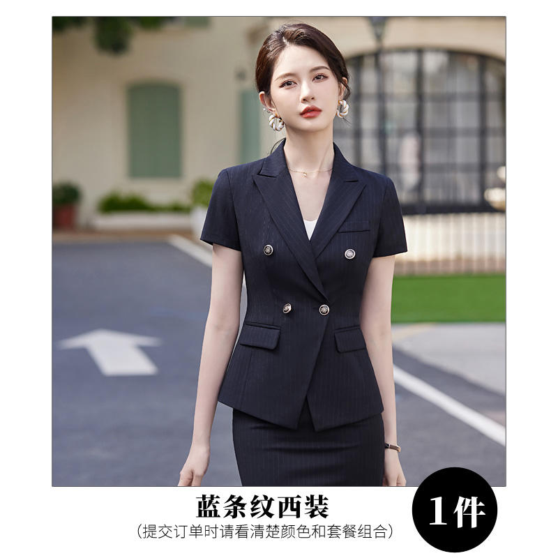 Crisp and stylish striped light luxury business fashion professional suit jacket 114-3018