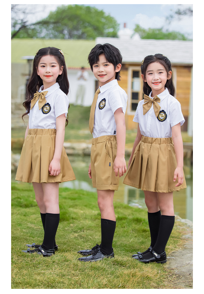 British style college primary school student uniform short-sleeved suit 455-8271