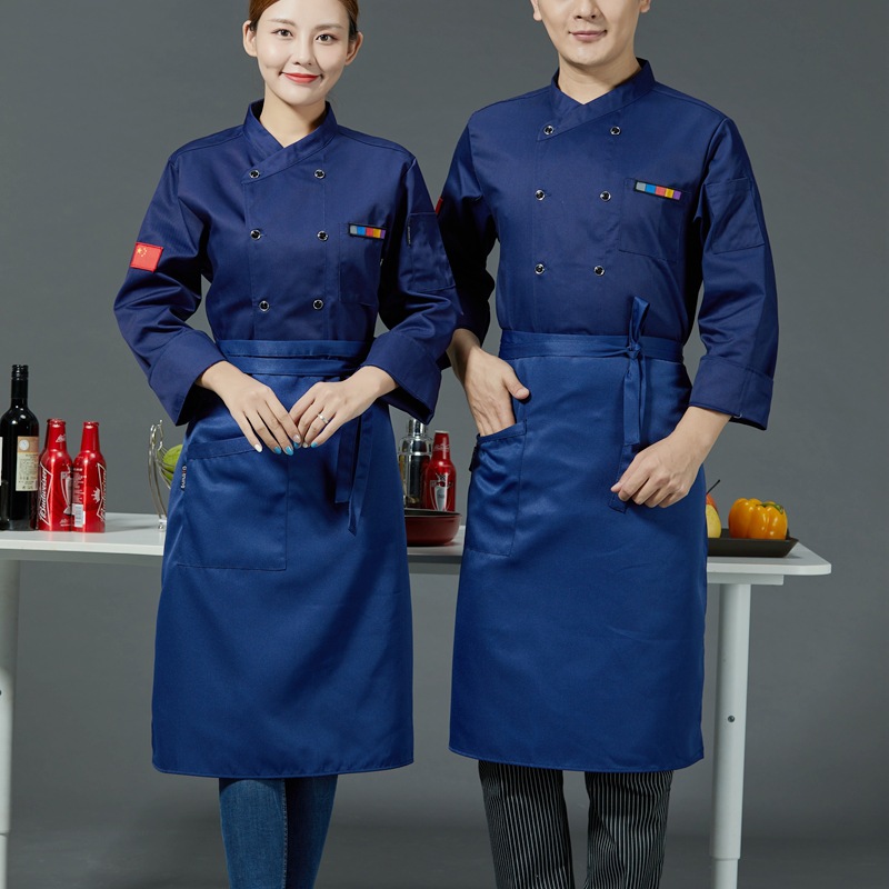 Double-breasted cross-collar restaurant short-sleeved chef uniform B05-2021 short-sleeved