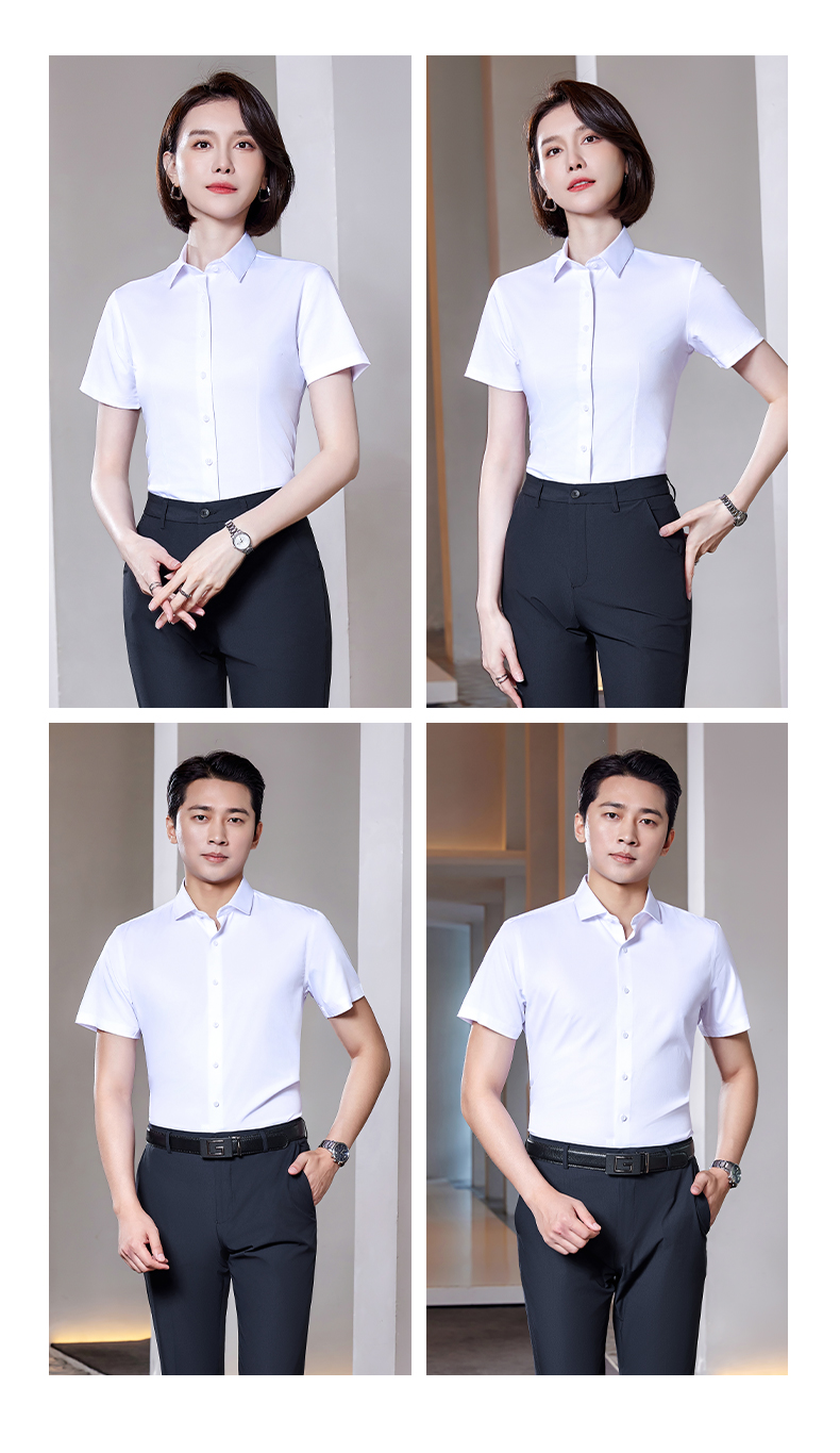 Bamboo fiber casual short-sleeved shirt for men and women DY9-899 short-sleeved