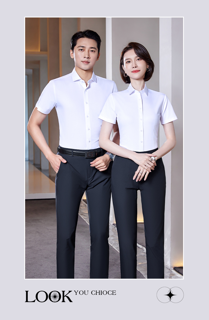 Bamboo fiber casual short-sleeved shirt for men and women DY9-899 short-sleeved