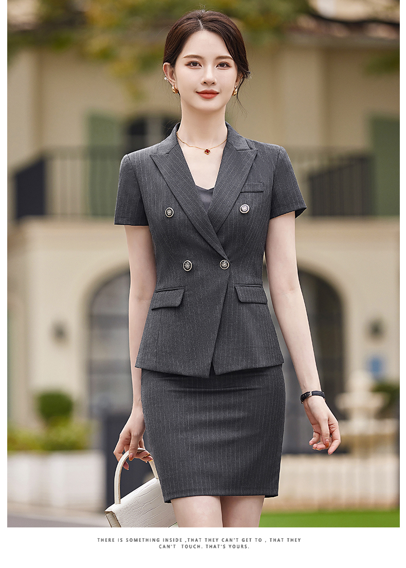 Crisp and stylish striped light luxury business fashion professional suit jacket 114-3018