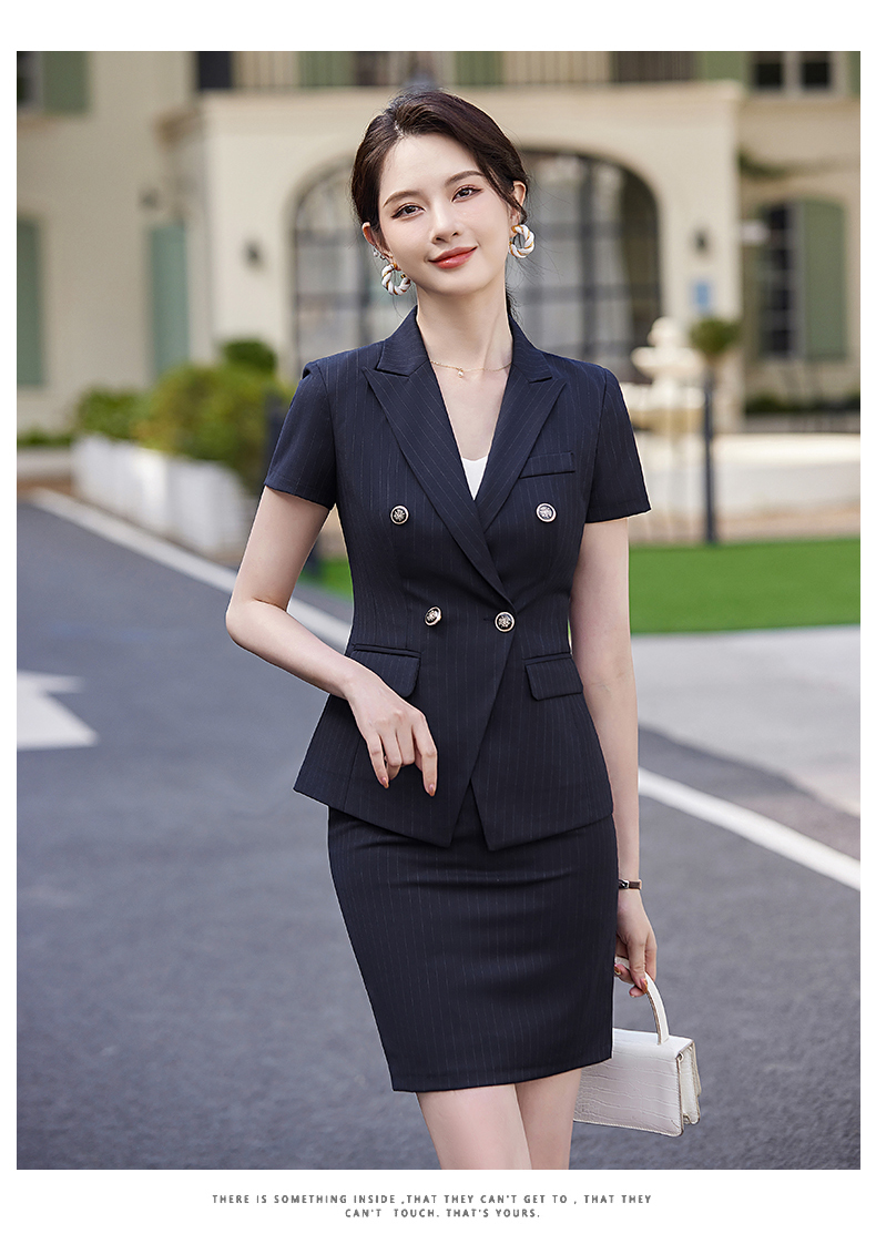 Crisp and stylish striped light luxury business fashion professional suit jacket 114-3018