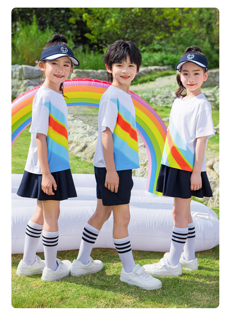 Campus sportswear school uniform suit short set 455-8290