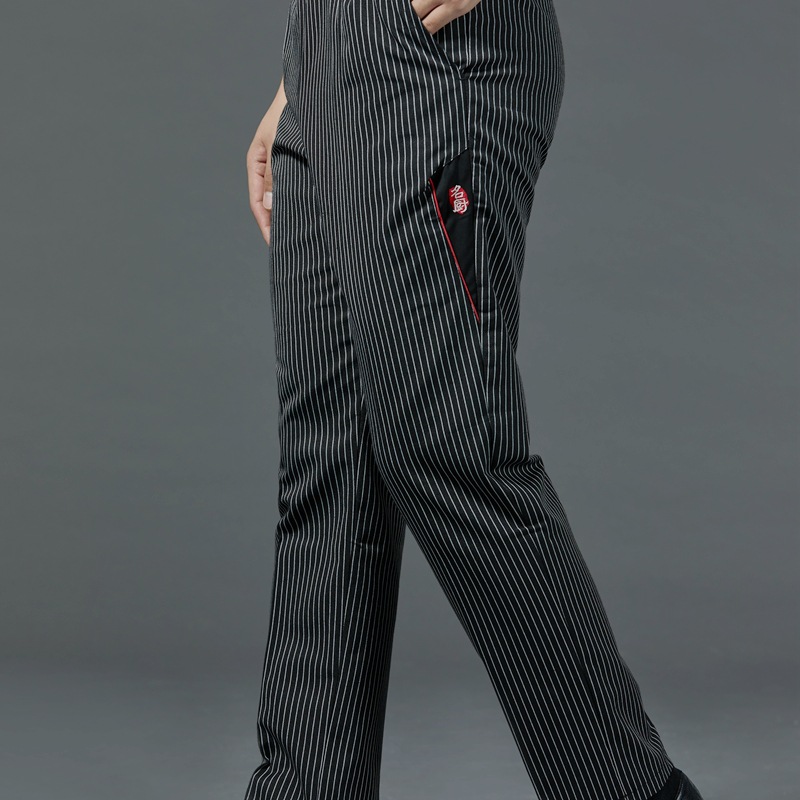 Restaurant waiter kitchen striped elastic chef pants B05-chef pants