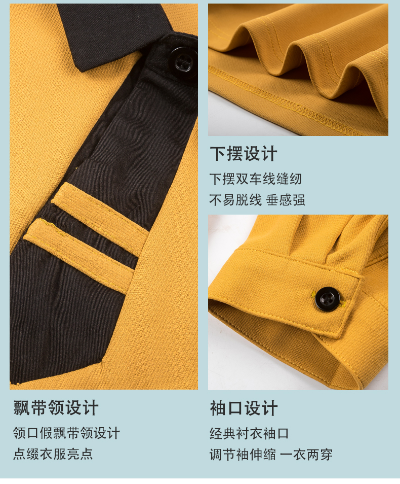 Lapel ribbon sweater long catering waiter work clothes H01-2022-39