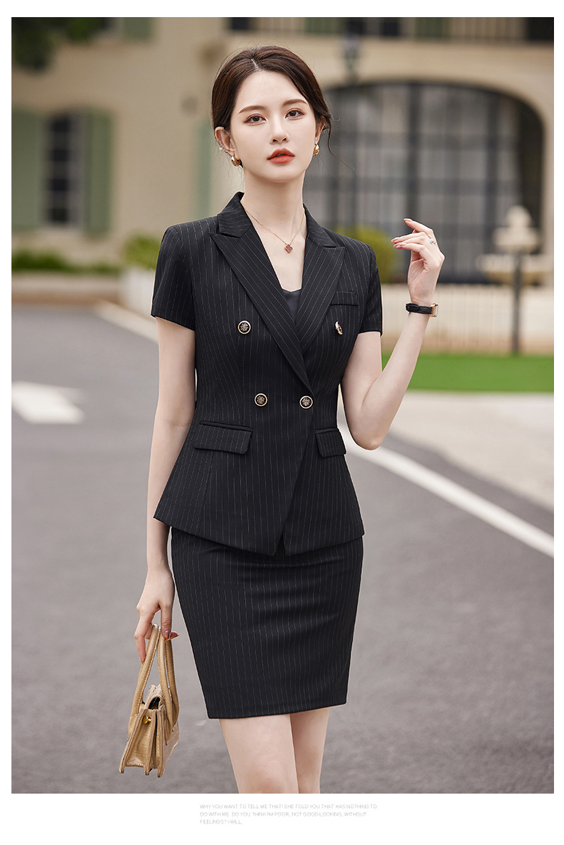 Crisp and stylish striped light luxury business fashion professional suit jacket 114-3018