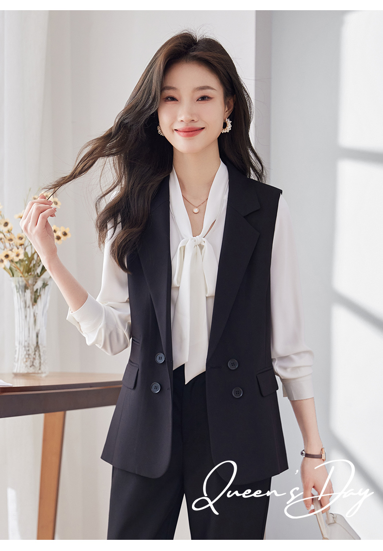 Simple and comfortable fabric vest 113-8016