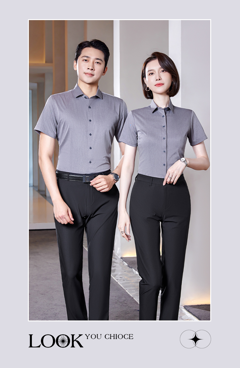 Bamboo fiber casual short-sleeved shirt for men and women DY9-899 short-sleeved