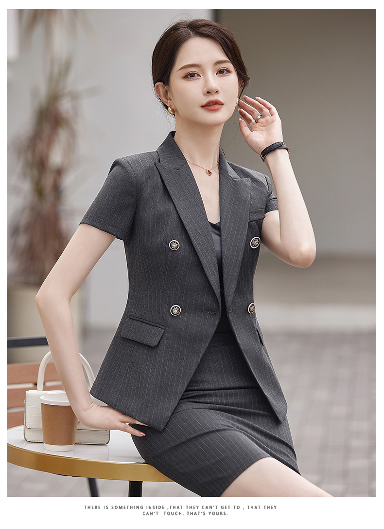 Crisp and stylish striped light luxury business fashion professional suit jacket 114-3018