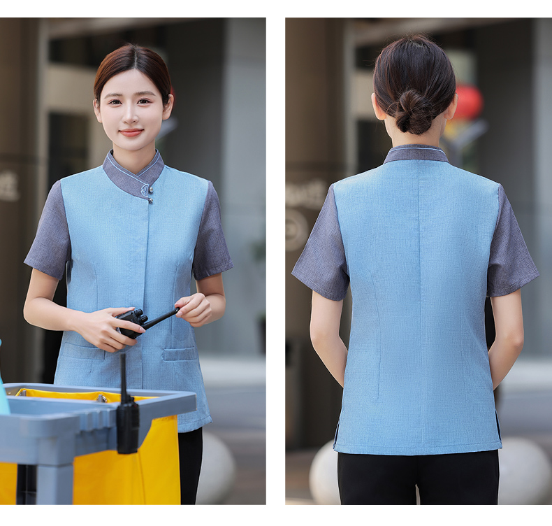 Soft and breathable semicircular cleaning work clothes H19-semicircular cleaning women