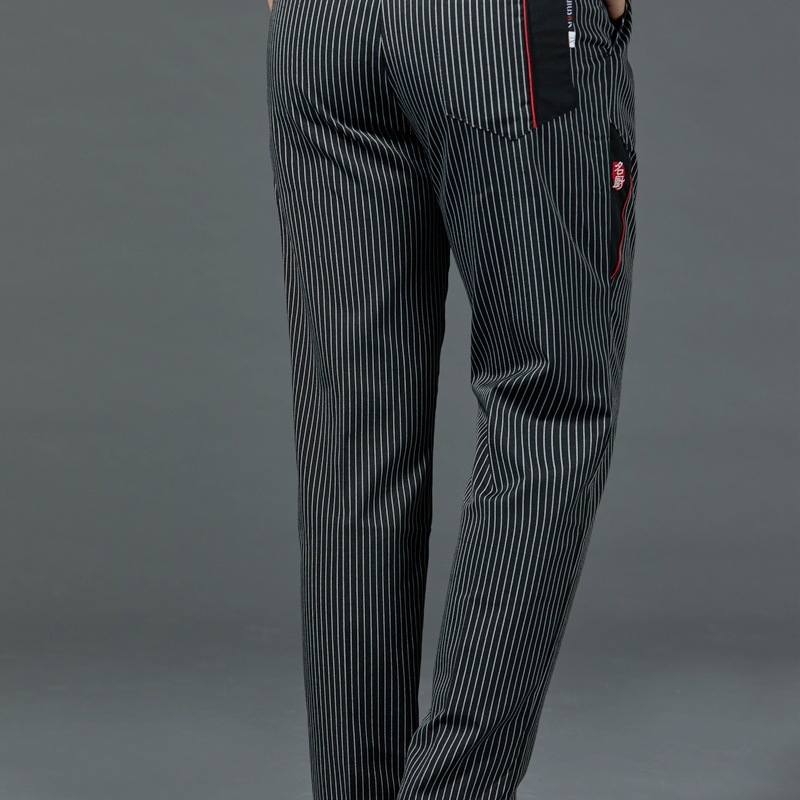 Restaurant waiter kitchen striped elastic chef pants B05-chef pants