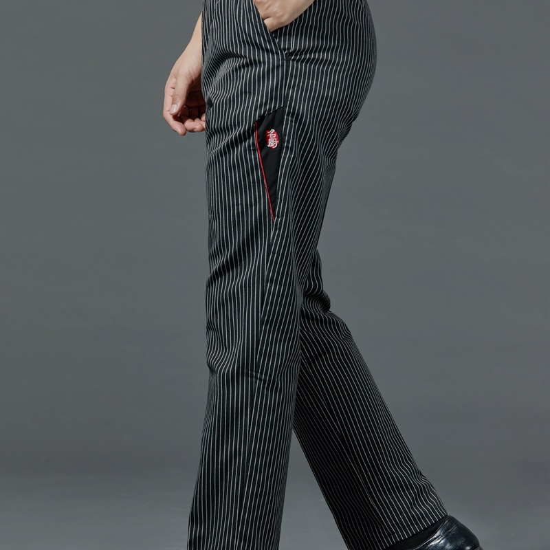 Restaurant waiter kitchen striped elastic chef pants B05-chef pants