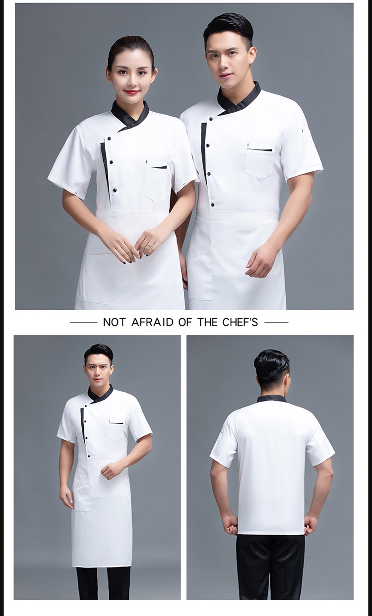 Triangle pocket restaurant chef uniform short-sleeved top H12-L022