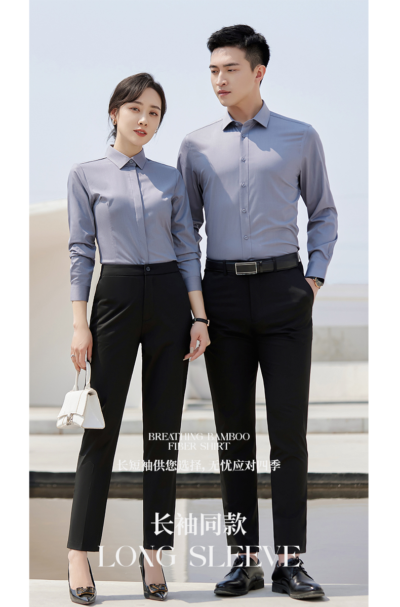 Micro-elastic bamboo fiber professional shirt 180-012-5K short sleeve