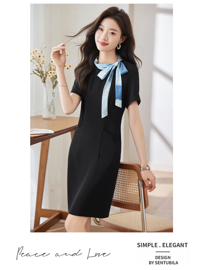 Smooth and stylish slim fit simple and fashionable commuter dress DB1-213