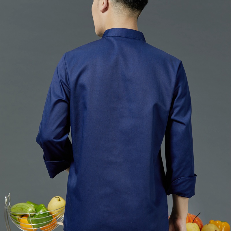 Double-breasted cross-collar restaurant short-sleeved chef uniform B05-2021 short-sleeved