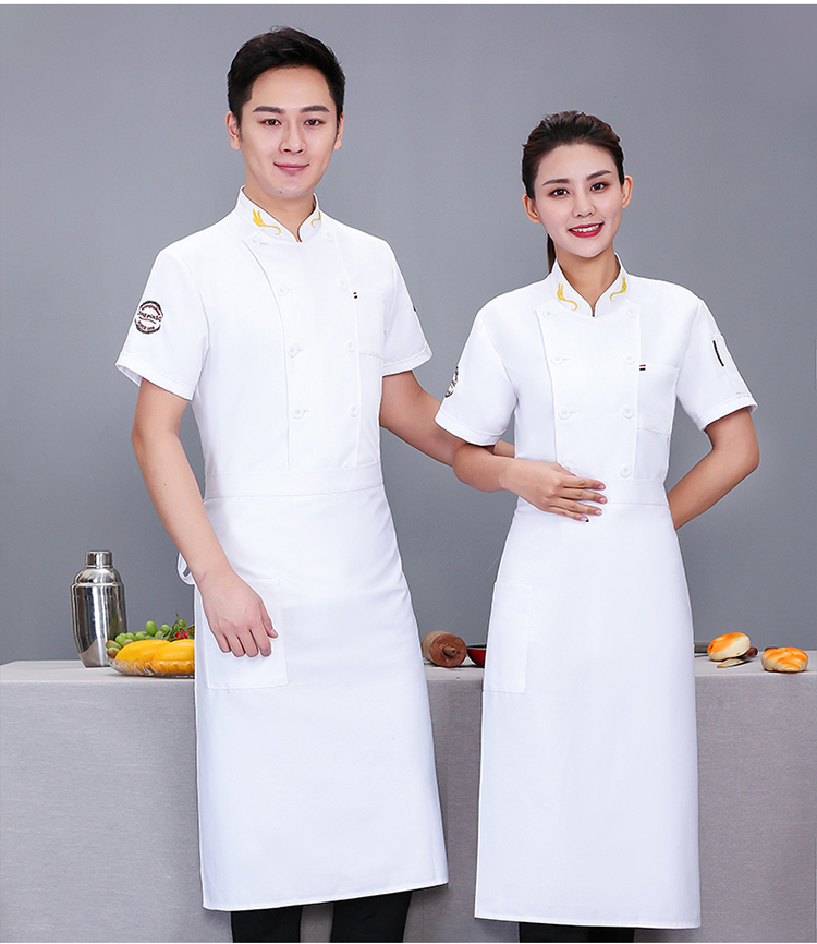 Roumeini wheat ear chef uniform short-sleeved top N01-20D129-20D132