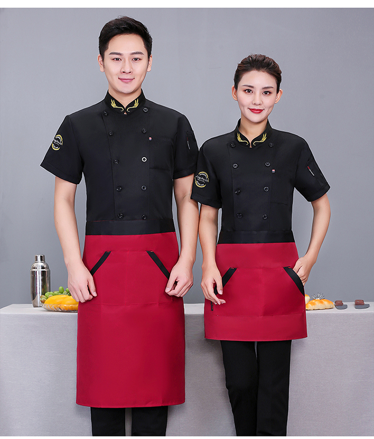 Roumeini wheat ear chef uniform short-sleeved top N01-20D129-20D132