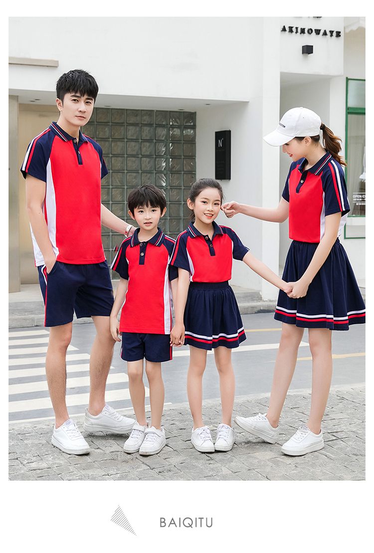 Primary and secondary school students sports style short-sleeved school uniform tops KA-2080 tops