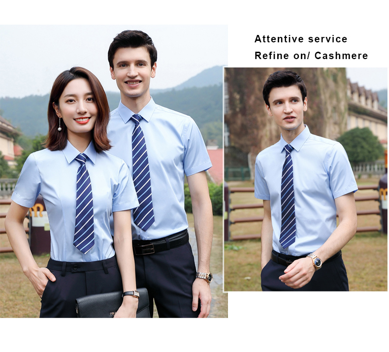 Plain cotton short-sleeved shirt couple style 81-A91 short-sleeved shirt