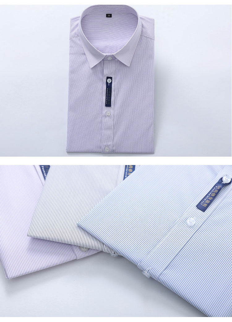 White striped professional ladies short-sleeved lining 111-982 short-sleeved shirt female