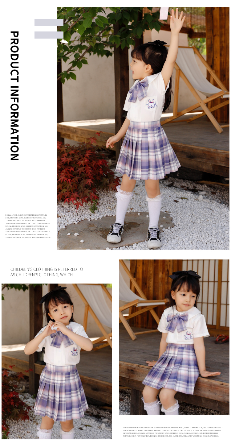 Japanese JK uniform children school uniform short skirt female model 150-M030 (including bow tie)