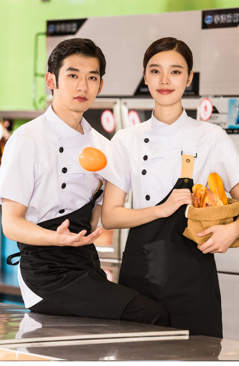 Internet celebrity short-sleeved hotel chef uniform suit H01-2022-17