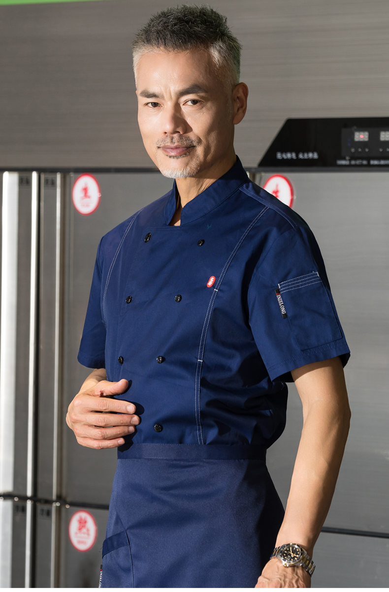 Celebrity chef short-sleeved hotel chef uniform top H01-2022-23