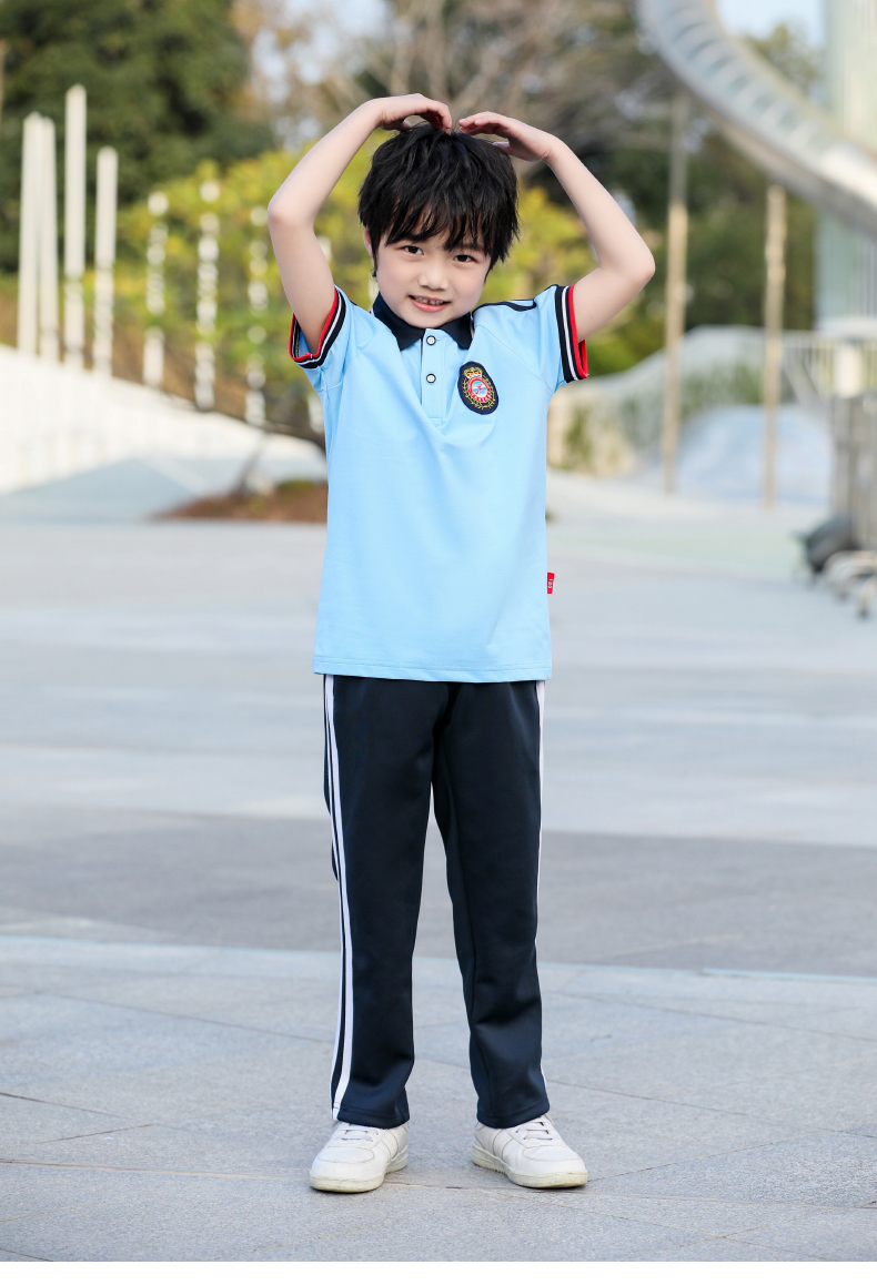 Summer elementary and middle school students junior high school students sports meeting short-sleeved school uniform set KA-870-9801 (without badge)