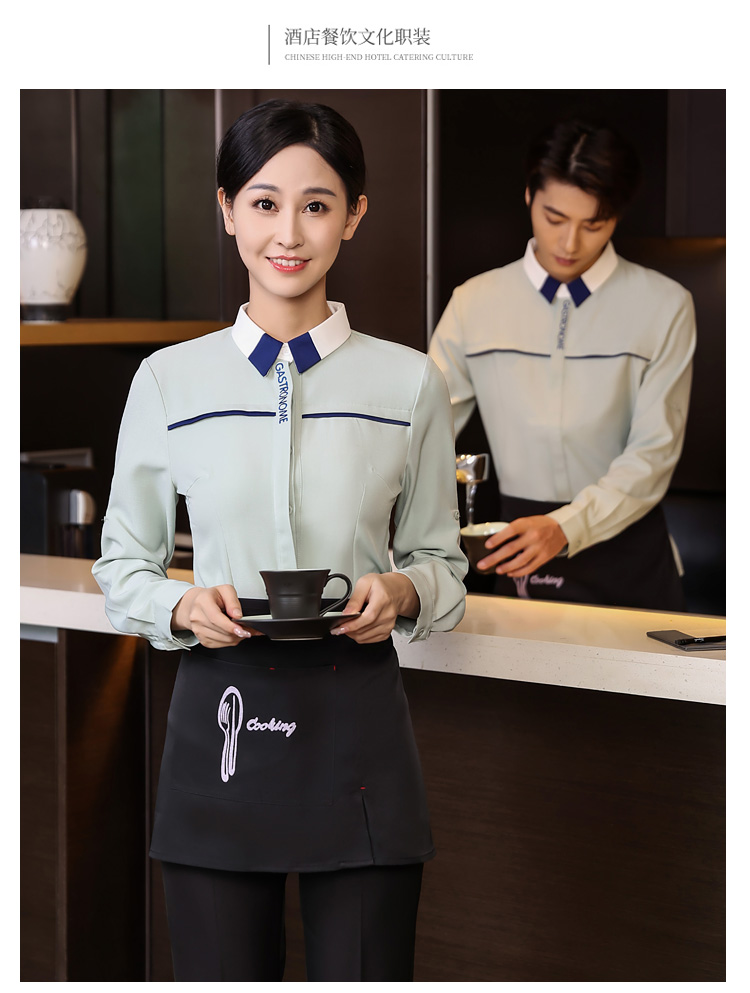 British style shirt catering long-sleeved waiter work clothes HD3-21-C001 women