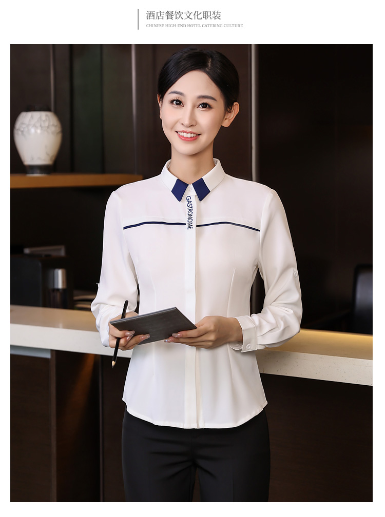 British style shirt catering long-sleeved waiter work clothes HD3-21-C001 women