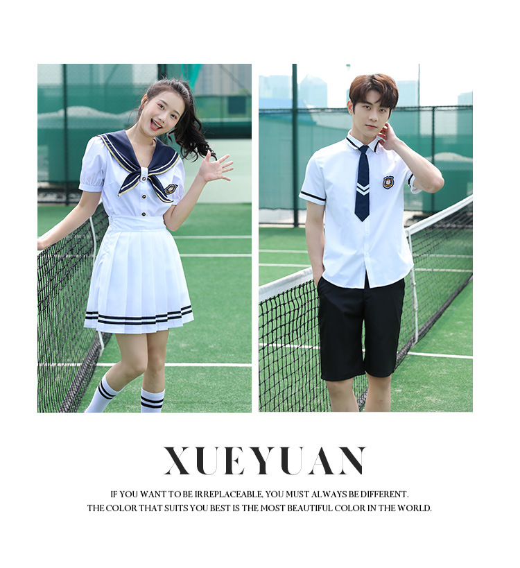 Junior high school student shirt short-sleeved graduation class uniform sailor suit H18-2023-8