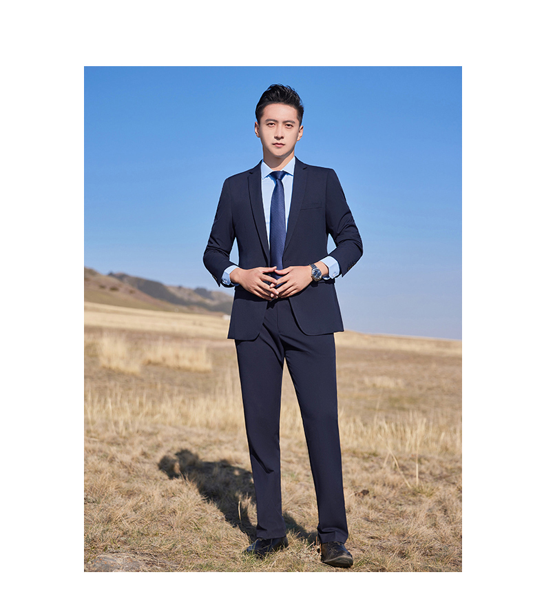 400g color-spun four-sided stretch casual one-button suit jacket 129-6388 single-button jacket for men