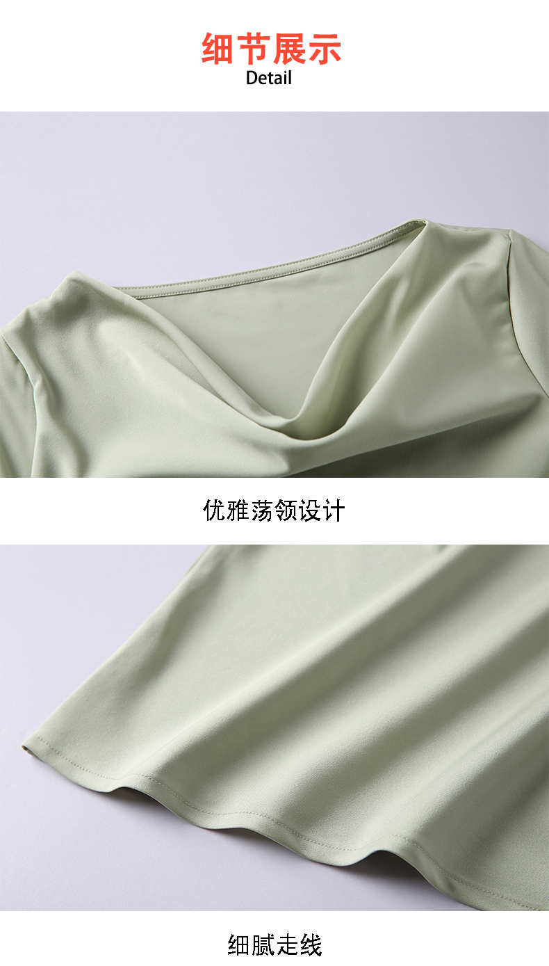 Acetate sway collar temperament women long-sleeved bottoming shirt DR1-9980