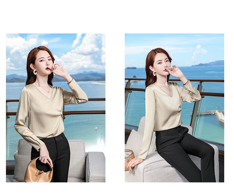 Acetate Temperament V-neck Women Base Layer DR1-9982