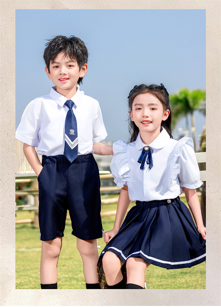 Skin-friendly, breathable and comfortable college style school uniform suit 894-6403-1-2