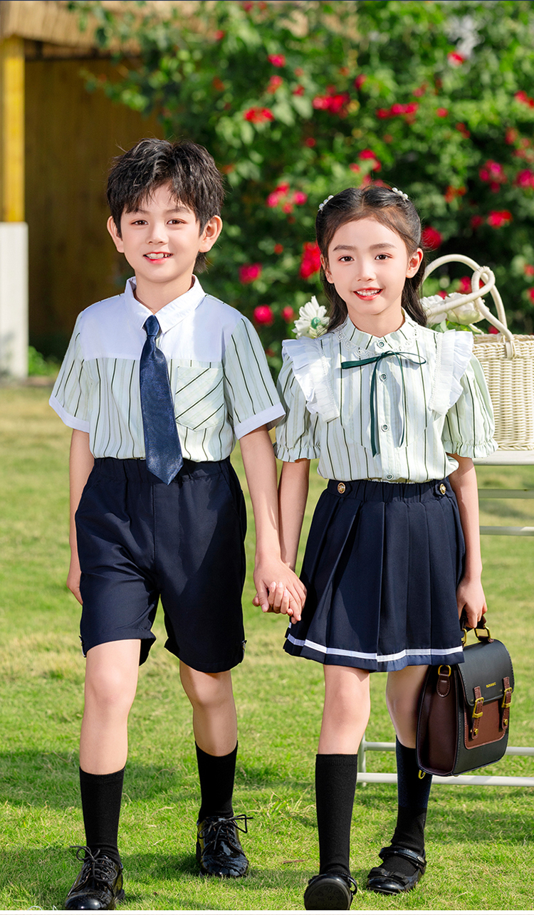 Skin-friendly breathable striped British style school uniform suit 894-2418