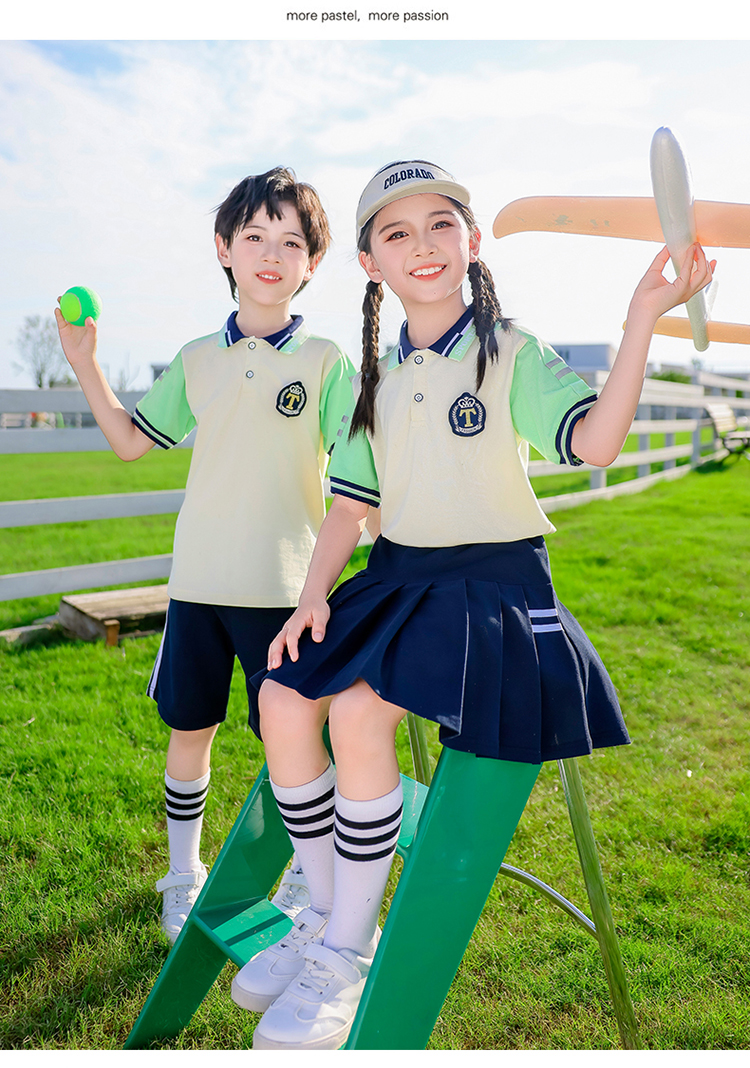 Summer elementary and middle school uniforms for children sports suits 894-2465-5