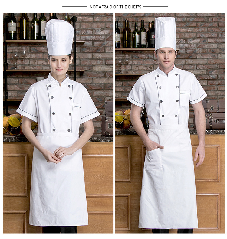 Polyester-cotton nano Great Wall short-sleeved chef uniform top H02-20F080