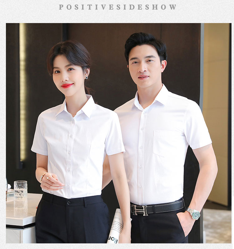 Coarse grain professional ladies short-sleeved shirt 111-981 short-sleeved shirt female